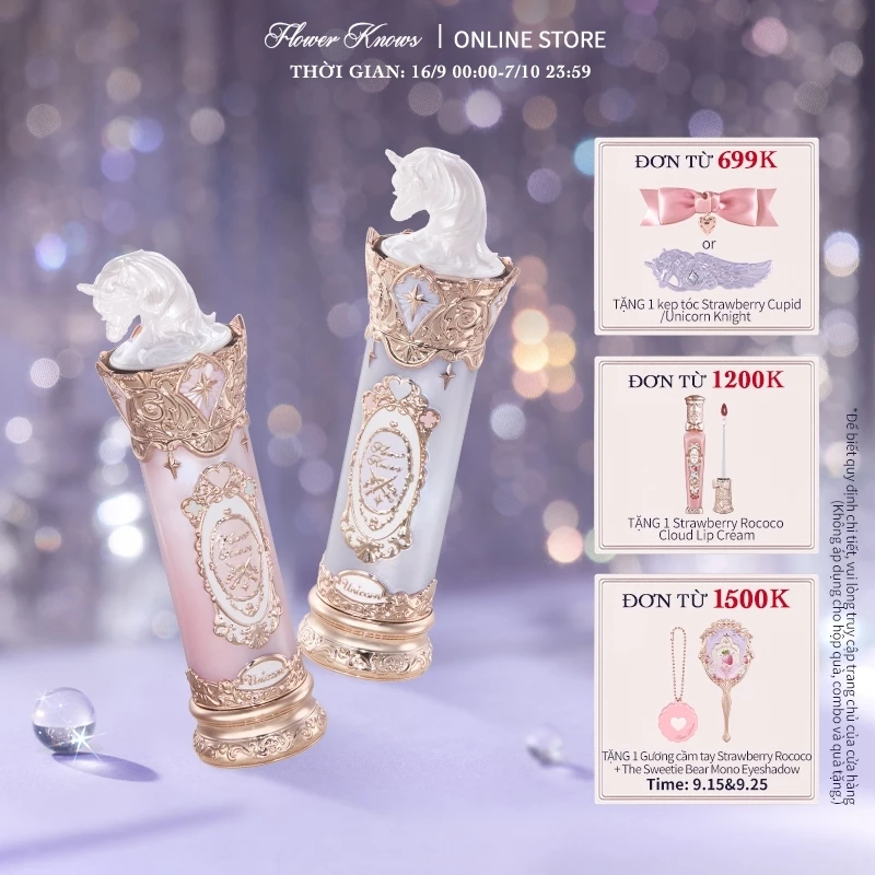 Bộ sưu tập Flower Knows Knight Unicorn Son môi tráng men