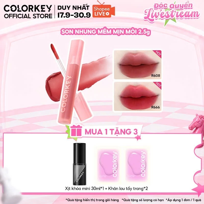 [LIVE] Son môi nhung, mịn lì Colorkey lâu trôi 2.5g