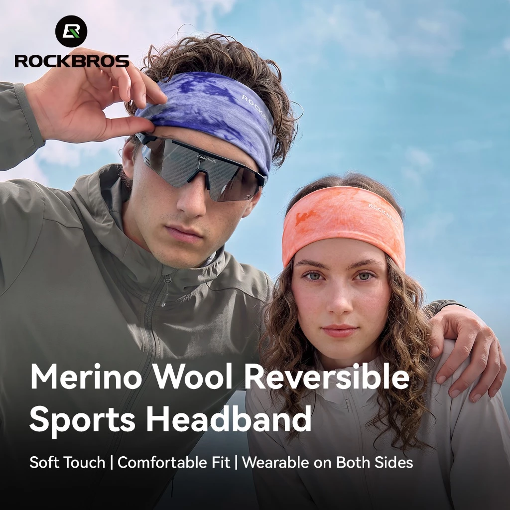 ROCKBROS Băng Đô Merino Len Đầu Ấm Có Thể Đảo Ngược Co Giãn Tai Ấm Đi Xe Đạp Chạy Bộ Đi Bộ Đường Dài Thể Thao