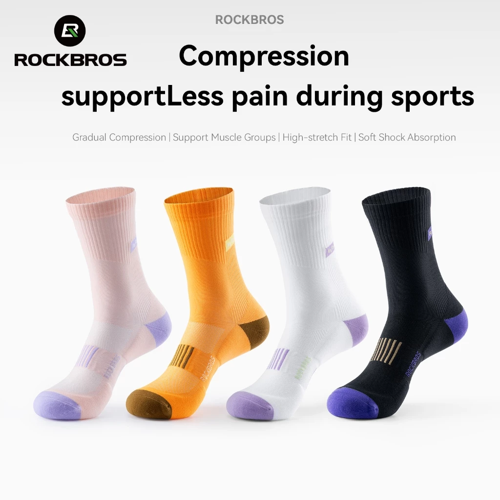 ROCKBROS Tất Thể Thao Giữa Cơ Hỗ Trợ Thoáng Khí Nhanh Khô Chạy Xe Đạp Đi Bộ Đường Dài Thể Thao Nam Nữ