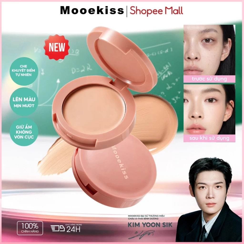 [NEW] Kem che khuyết điểm Mooekiss có thể làm nổi bật các đốm, che quầng thâm quanh mắt, làm sáng tông màu da và thậm chí tông màu da
