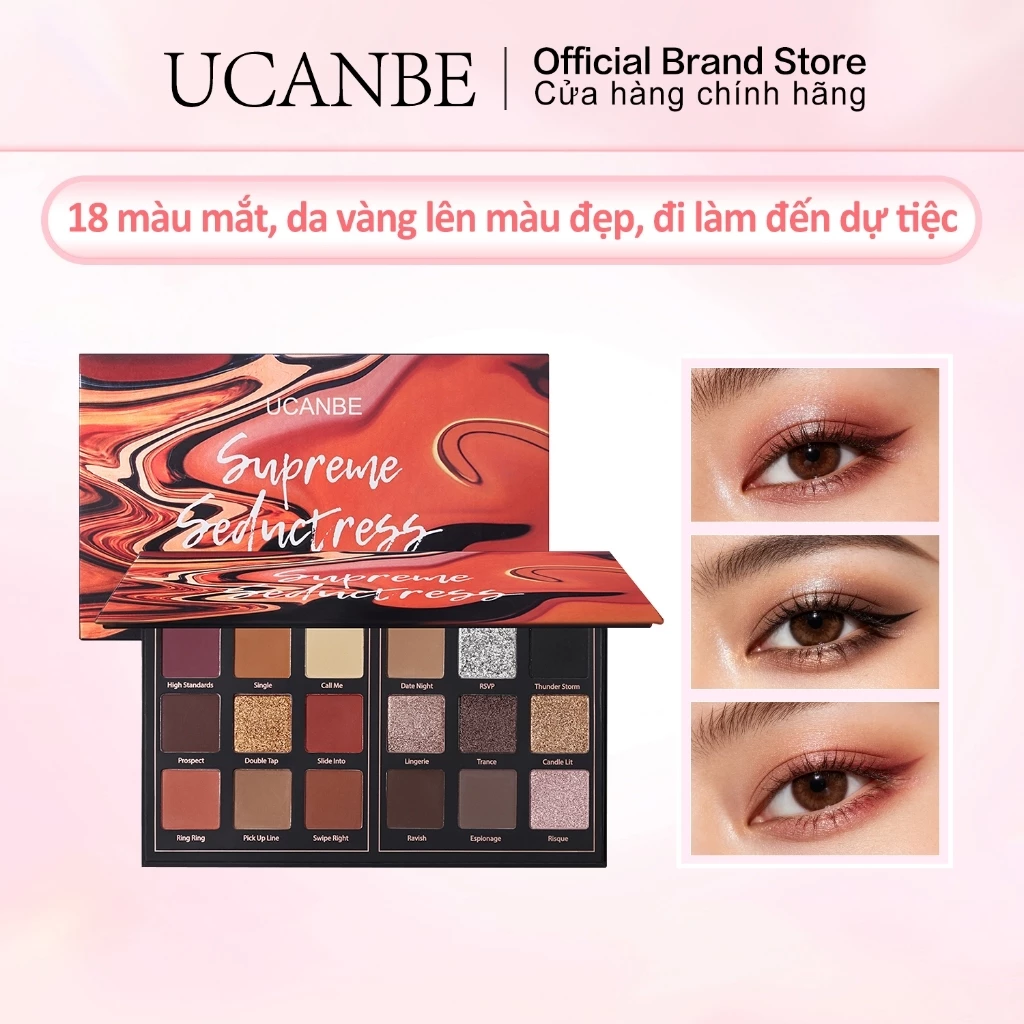 UCANBE Matte Eyeshadow Palette Pro 18 Màu Sắc Sắc Sắc Tố Shimmer Lấp Lánh Phấn Mắt, Lâu Dài Chống Thấm Nước Tối Khói Bột Mỹ Phẩm Pallet Halloween Quà Tặng Valentine
