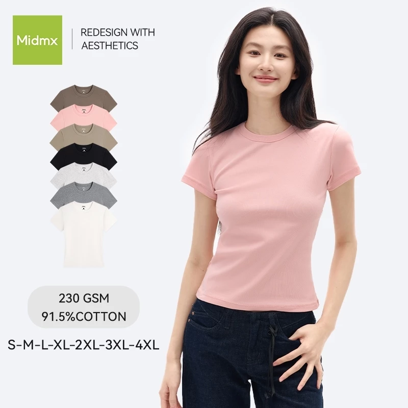 Áo Thun Nữ Ôm Midmx Áo thun nữ form ôm Babytee Vừa vặn, co giãn