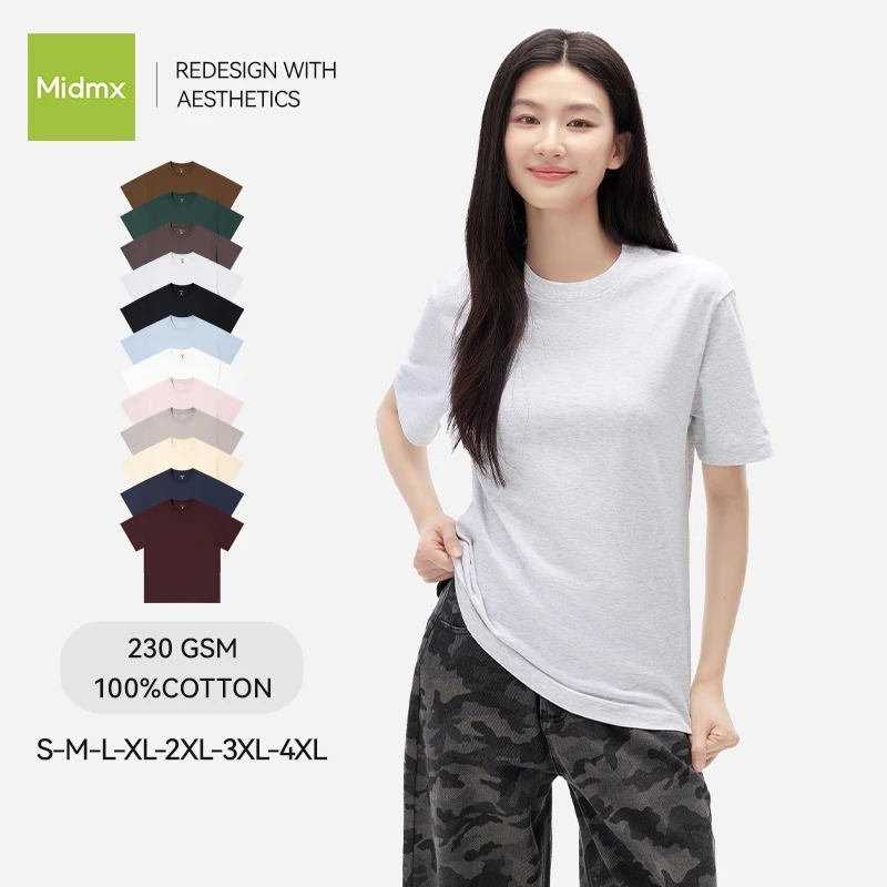 Áo thun nam ngắn tay Midmx Áo Thun Boxy Trơn Áo Thun Form Boxy Cổ Tròn Local Brand Chính Hãng Unisex