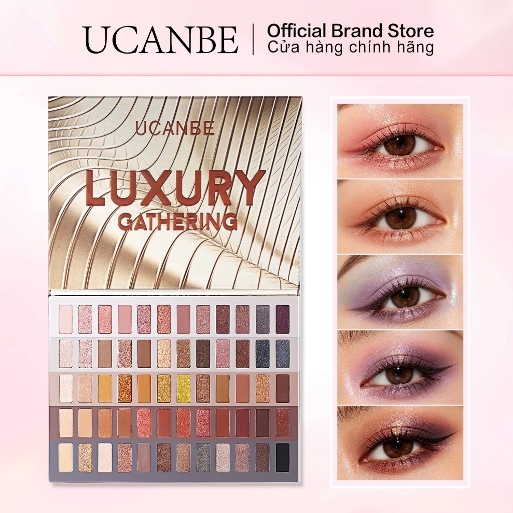 Ucanbe Luxury Tập Hợp 60 Màu Phấn Mắt Bảng Mật Ong Shimmer Trang Điểm Khói Lâu Dài Sắc Tố Mờ Phấn Mắt