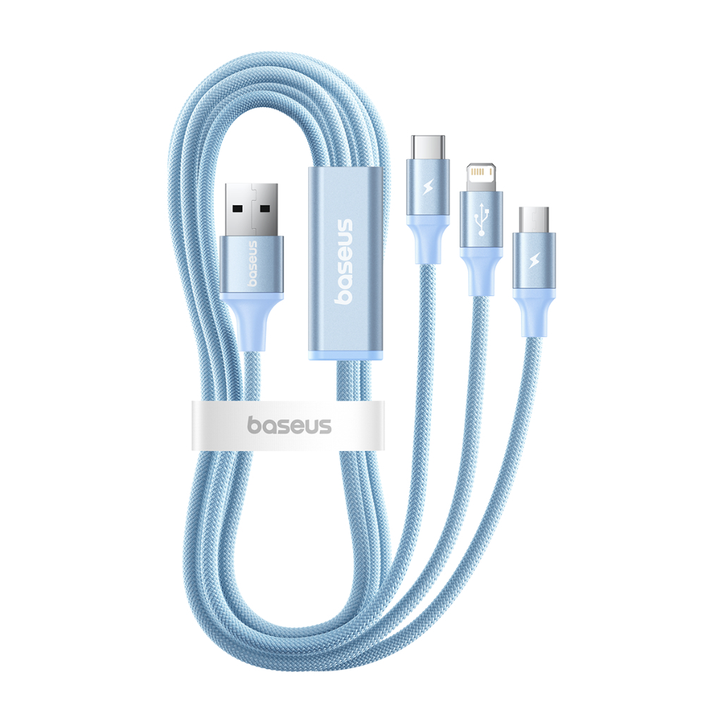Baseus Cáp sạc nhanh 3 trong 1 Baseus Speedy USB-A sang C + M + L 3.5A 1.2m