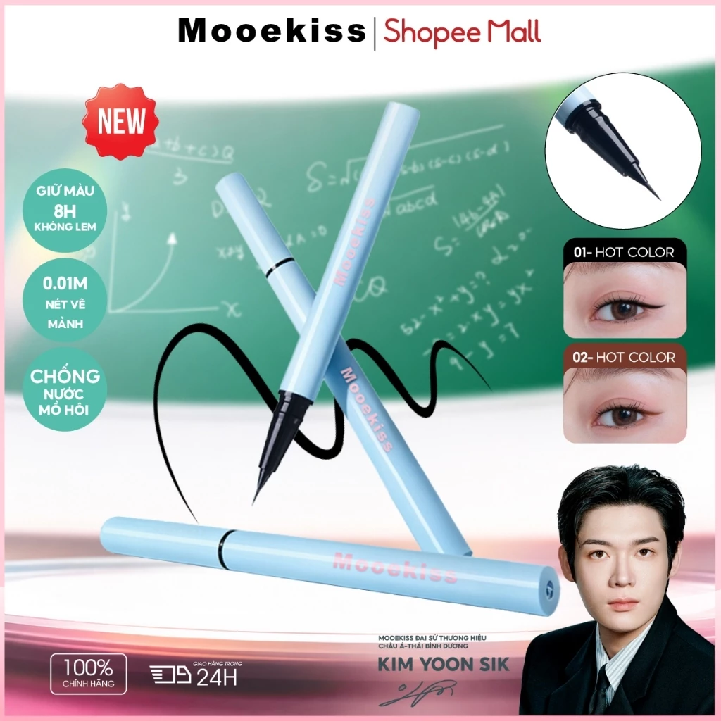[NEW]Kẻ Mắt Nước Mooekiss 0.5ml, Chống Nước Mồ Hôi, Không Lem, Lâu Trôi, Dễ Kẻ Cho Người Mới,Chống Nước, Lâu Trôi, Không Lem, Khô Nhanh,Siêu Mảnh