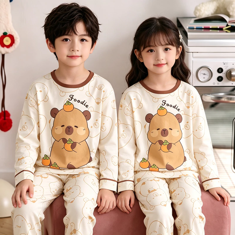 Bộ sưu tập mới Đồ ngủ cổ tròn dài tay lấy cảm hứng từ hoạt hình dành cho trẻ em bé gái Đồ ngủ cổ tròn cỡ lớn cho 10 - 11 tuổi