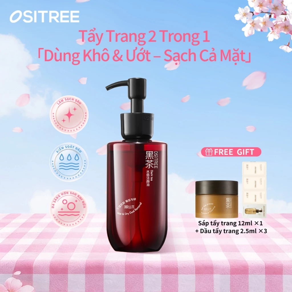 OSITREE Khô Tay Ướt Có Thể Sử Dụng Dầu Rửa Mặt Làm Sạch Sâu Dưỡng Ẩm Loại Bỏ Mụn Đầu Đen