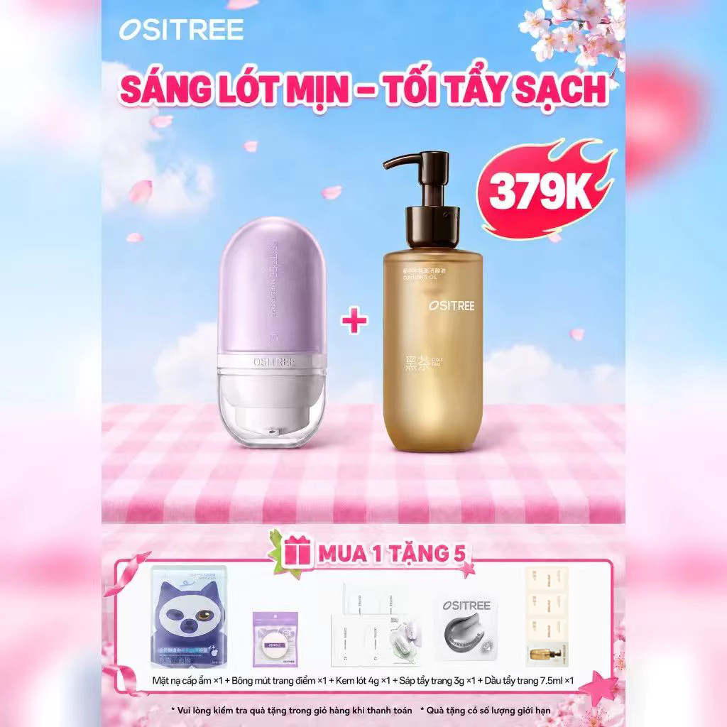 [COMBO] OSITREE Kem Lót Đổi Màu 32g Nâng Tông + Dầu Tẩy Trang Chiết Xuất Trà Đen 150ml Làm Sạch Sâu Dịu Nhẹ