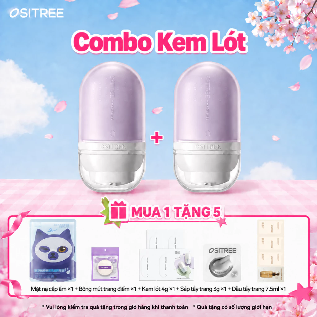 [Combo] OSITREE  2 Kem Lót 1.0-3.0 32g, Kiềm Dầu, Nâng Tone, Mỏng Nhẹ, Hỗ Trợ Makeup