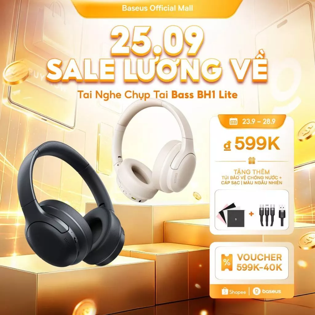 Tai Nghe Bass BH1 Lite Chống Ồn Chủ Động Thời Lượng Pin Lên Đến 80 Giờ