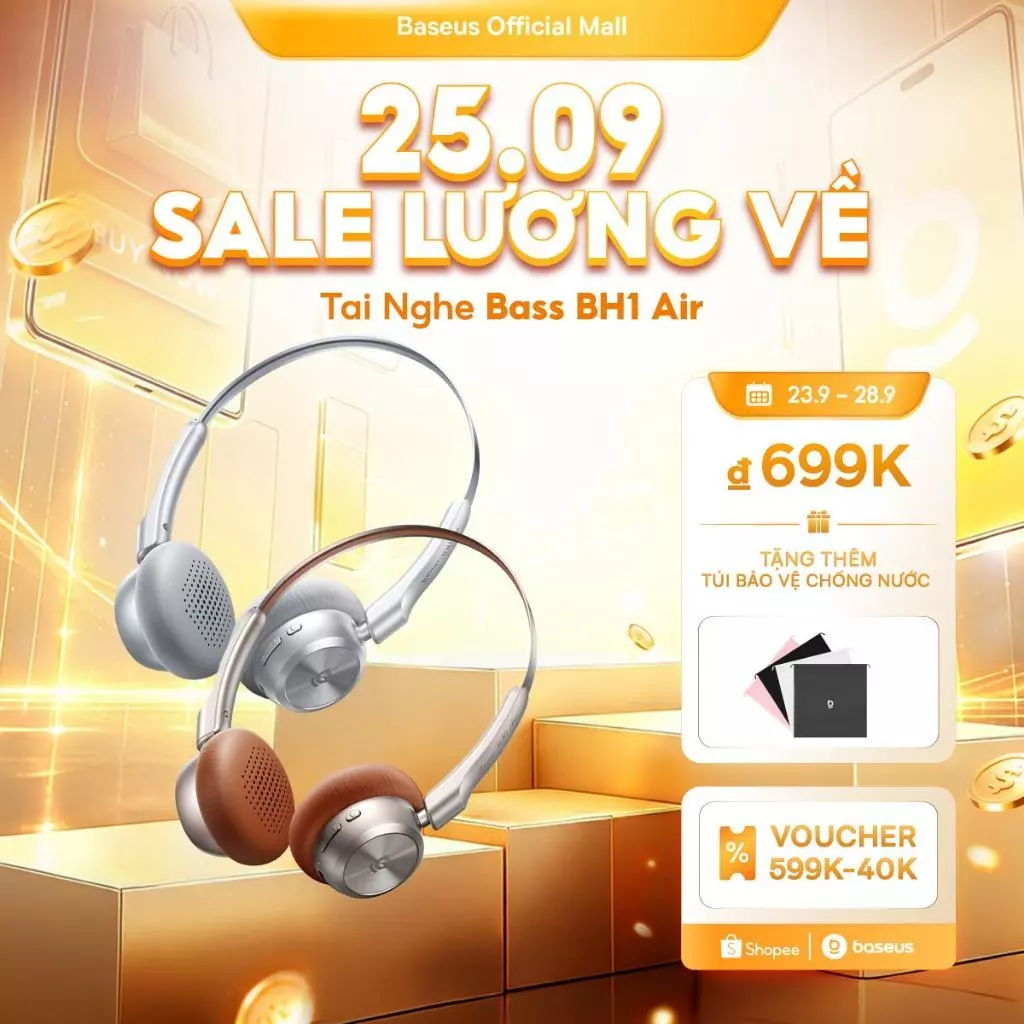 [Hàng mới về] Tai nghe không dây Baseus Bass BH1 Air Wireless 80Hrs Giờ chơi ENC Khử tiếng ồn 90g Đèn Bluetooth 6.0