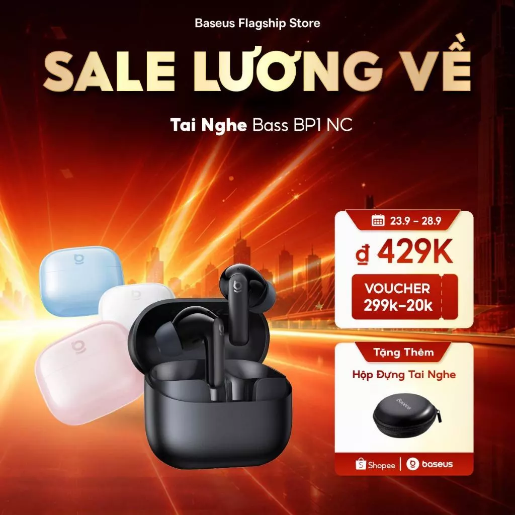 [Hàng mới về] Tai nghe chống ồn Baseus Bass BP1 NC Super Bass Bluetooth 6.0 41H Tuổi thọ pin dài