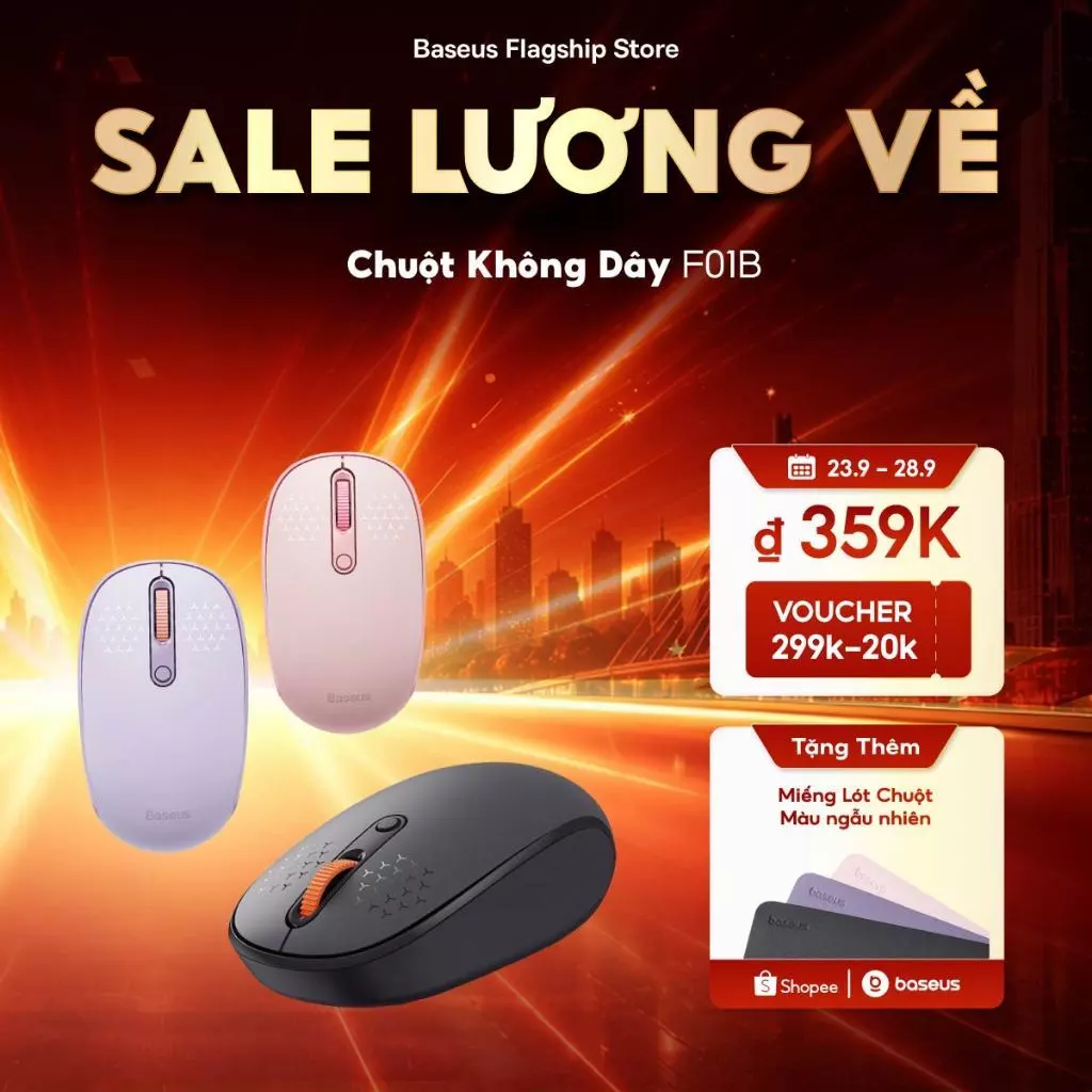 Baseus Chuột Không Dây 1600Dpi Cho Máy Tính