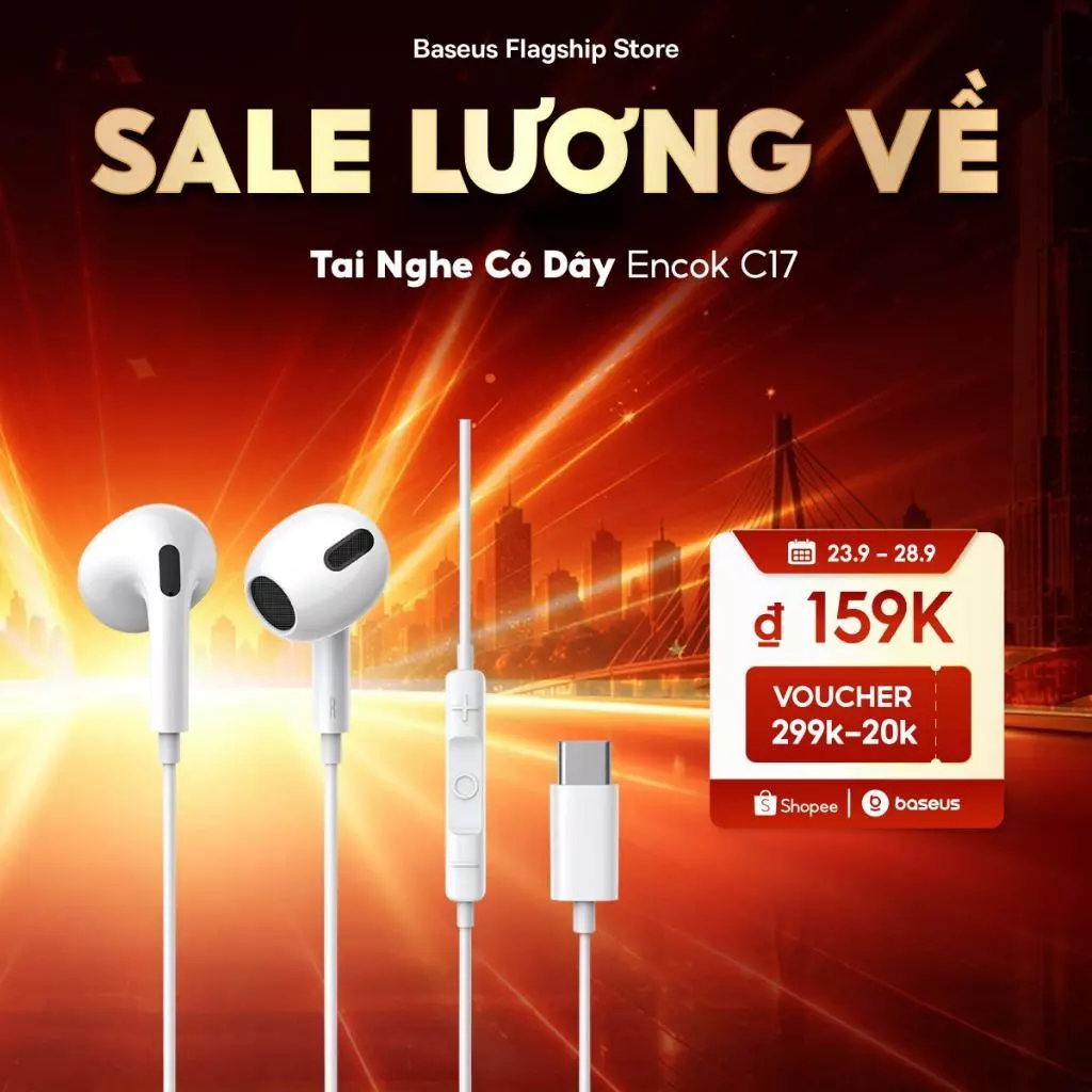 Tai nghe Baseus C17 Type-C nghe nhét tai Tai nghe có dây có Mic cho điện thoại thông minh