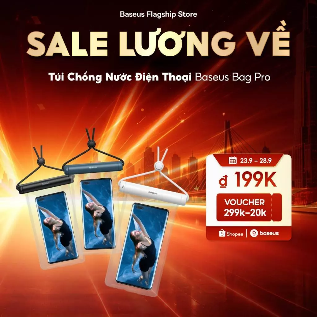 Túi chống nước nắp trượt xi lanh Baseus