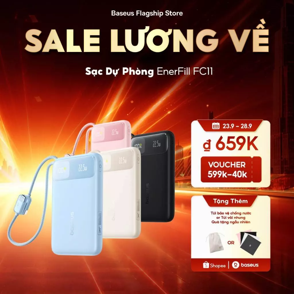 【Pin Sạc Dự Phòng Có Thể Đặt Hàng】BaseusSạc Dự Phòng EnerFill FC11 22.5W Power Bank Sạc nhanh 10000mAh / 20000mAh