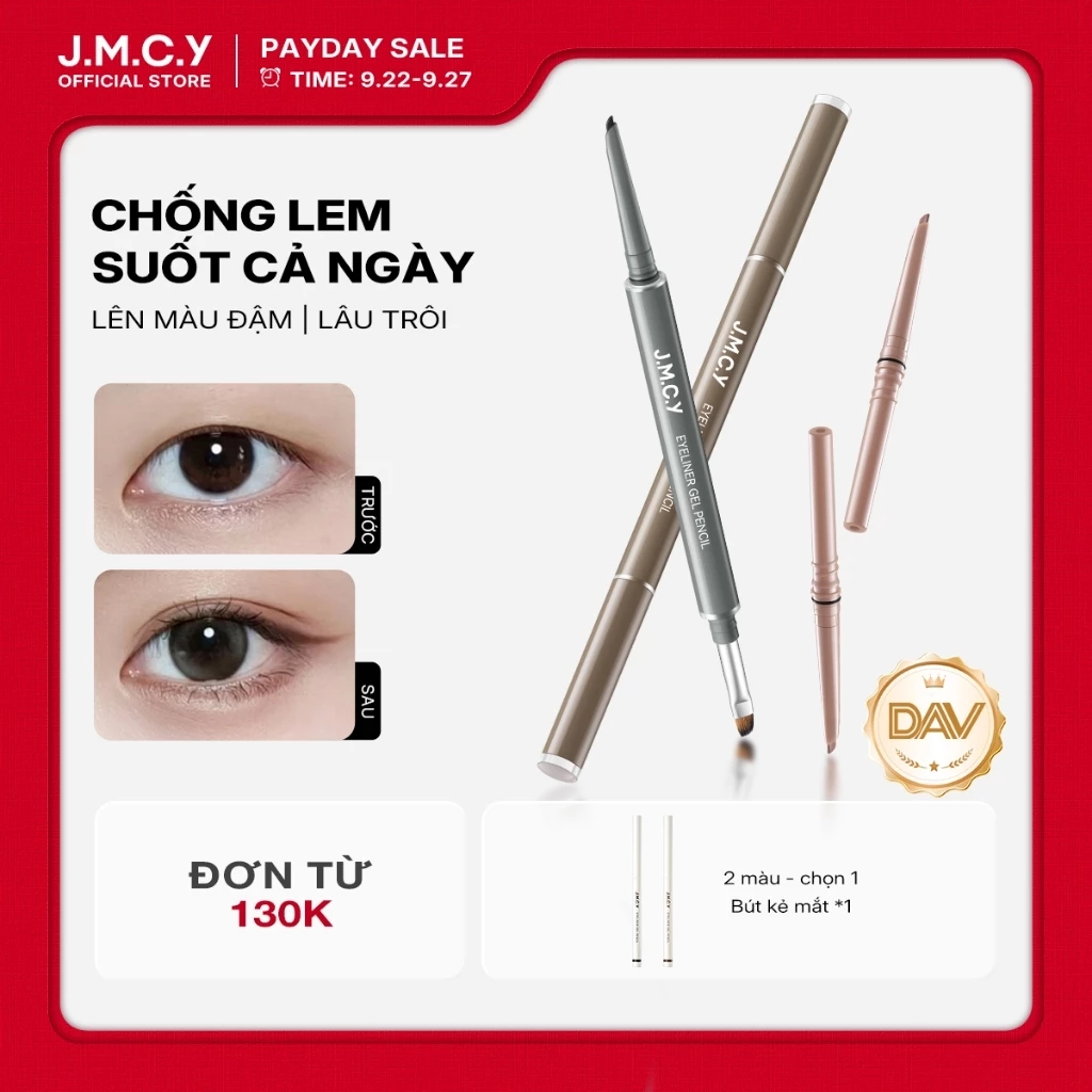 【COD】JMCY Chống thấm nước Bút kẻ mắt dạng gel+Cọ tán phấn mắt chống nước+Ruột bút thay thế -Chống dầu Lâu trôi và không lem cho làn da rạng rỡ