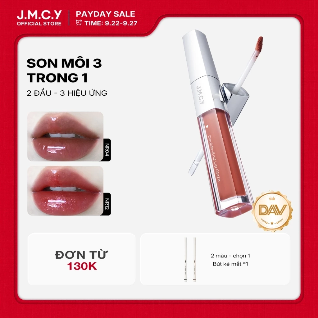 COD【12 Màu】JMCY Son lì & bóng 3 trong 1 Son bóng hiệu ứng kép Lâu trôi 48 giờ Không lem Độ bóng cao Tạo lớp trang điểm hoàn hảo Công thức chống nước Phù hợp mọi dịp