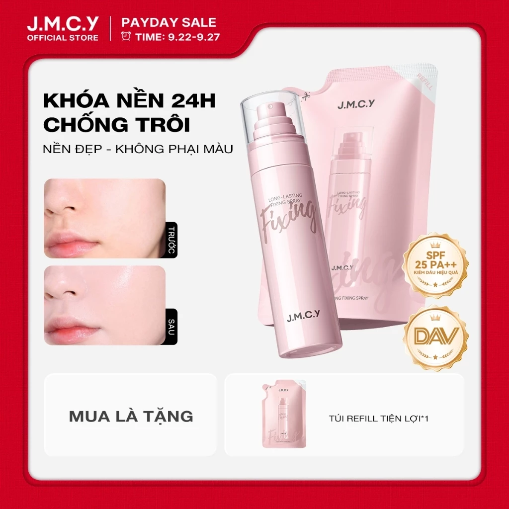 [Mua 1 tặng 1 LIVE] JMCY Setting Spray 100ML Kiểm soát dầu và lâu trôi để trang điểm hoàn hảo. Xịt cài đặt đẹp khô ngay lập tức trong 3 giây. Trang điểm kéo dài đến 24 giờ.