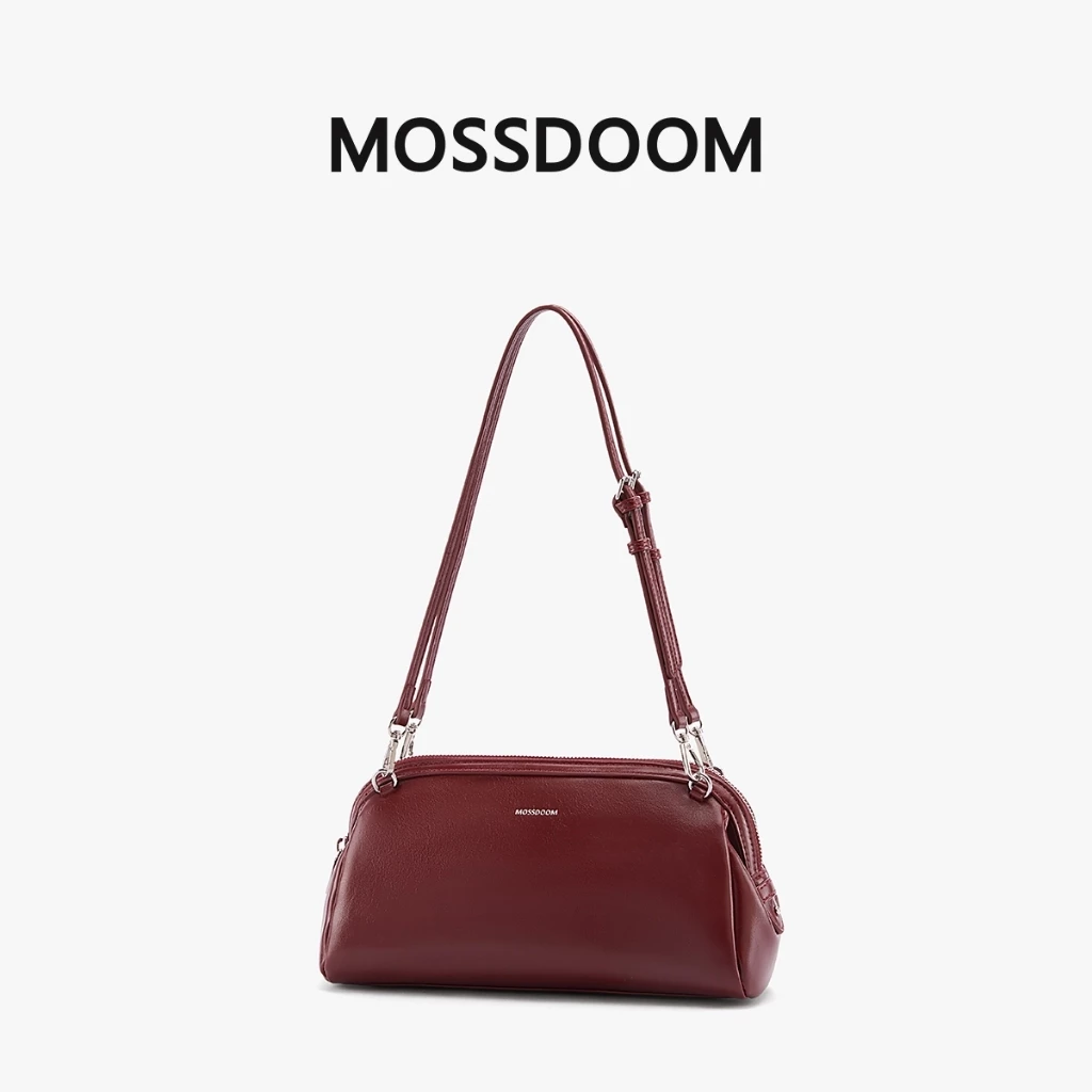 MOSSDOOM Veera Bag Túi đeo vai nữ, chất liệu da PU, kiểu dáng thời trang mới, màu đỏ tía thanh lịch