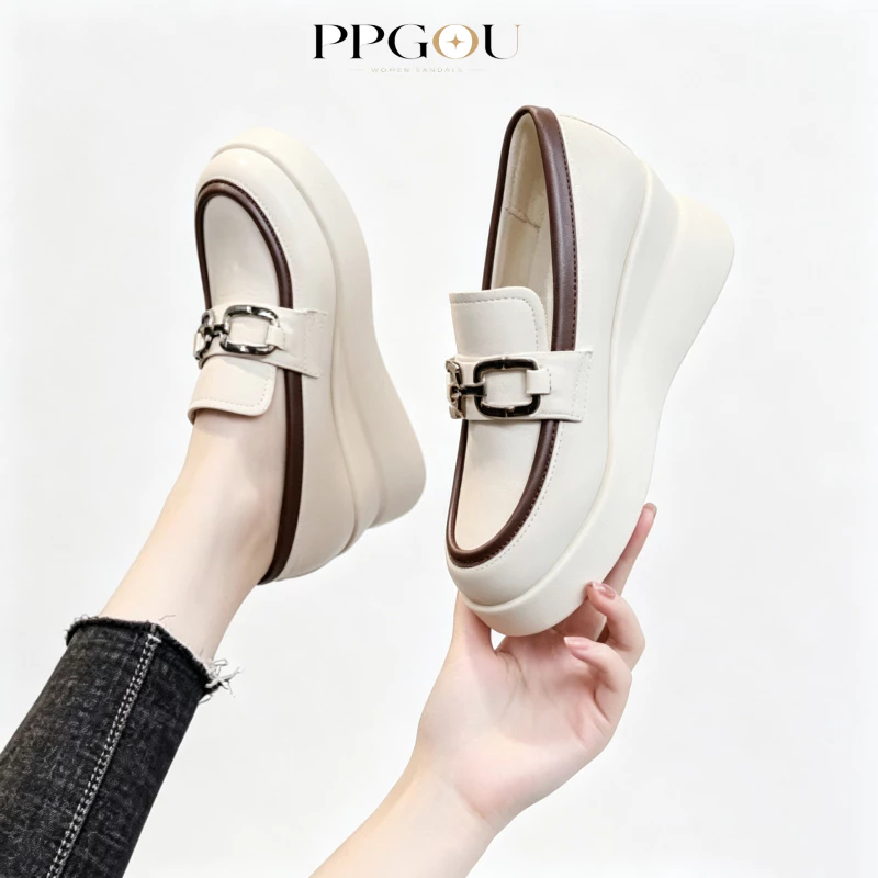 Hàng Có Sẵn Giày Lười Đế Xuồng ppgou