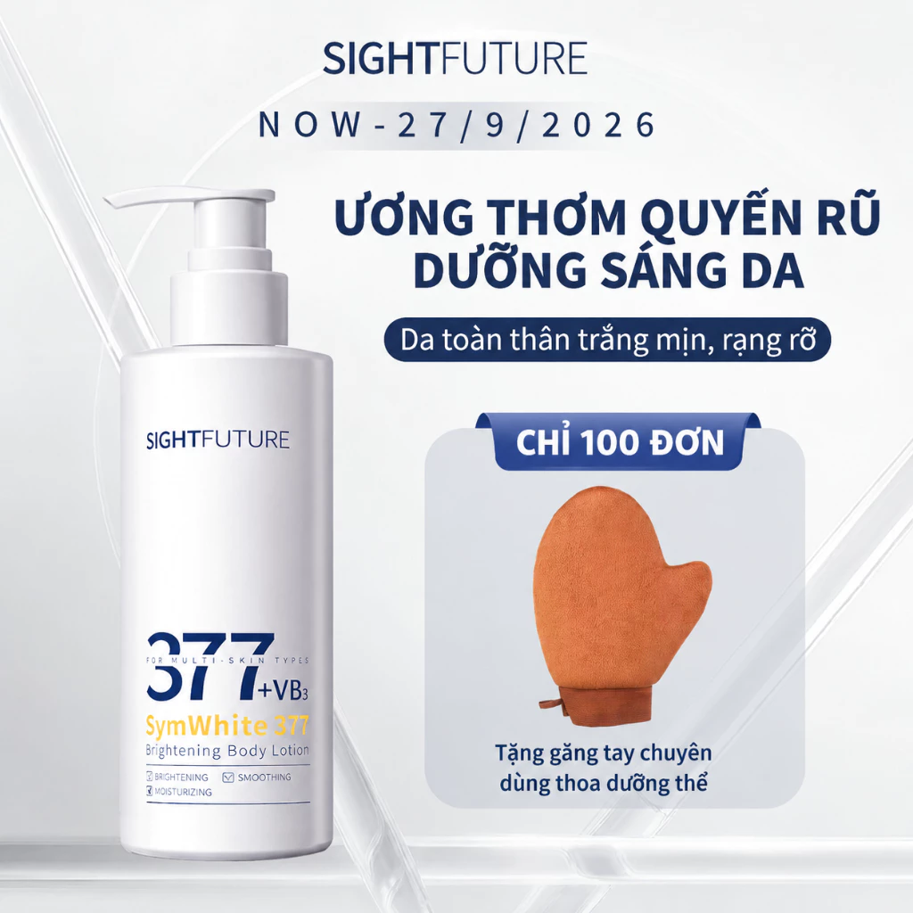 SIGHTFUTURE SymWhite 377 Sữa dưỡng thể trắng da +VB3 dưỡng ẩm dịu nhẹ