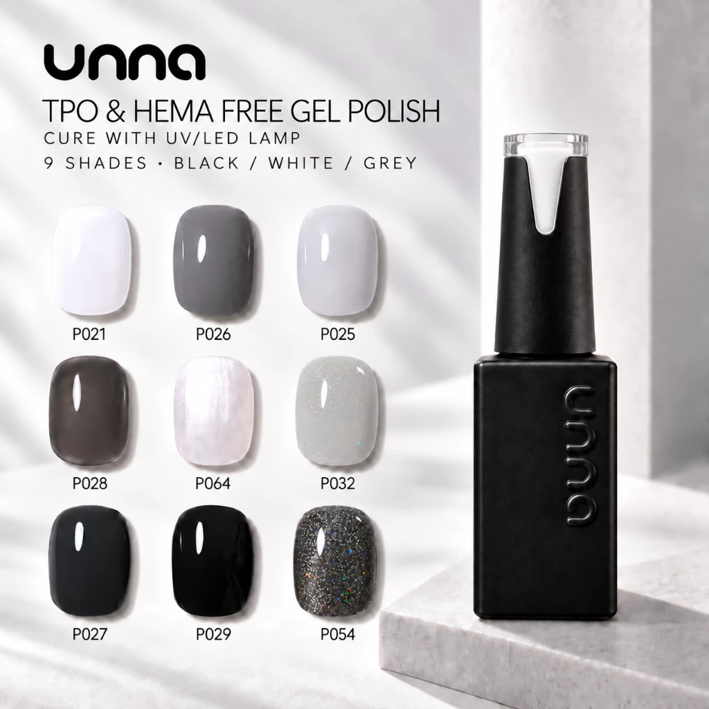 UNNA Sơn Gel Móng Tay 15ml Không HEMA/TPO, Dễ Lên Màu, Bám Chắc, Bền Màu, Hơ Đèn UV/LED