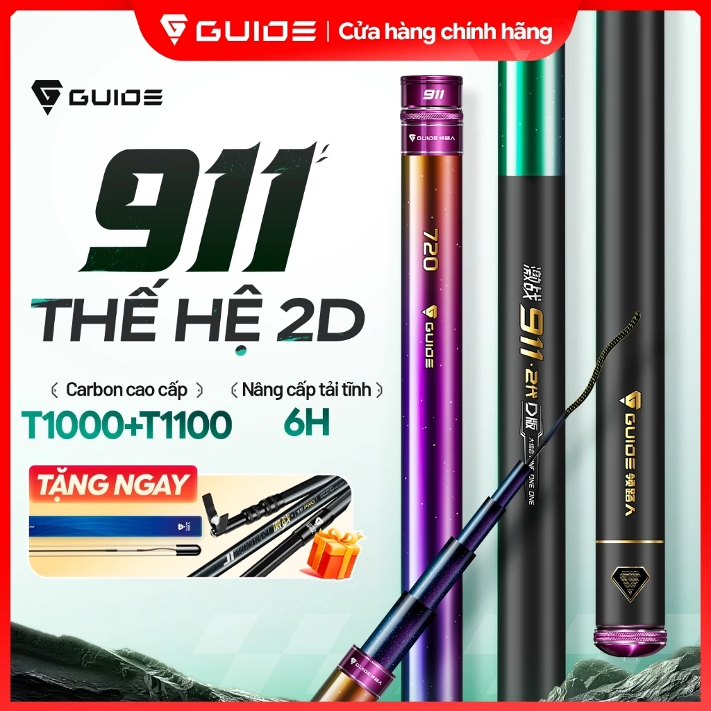 Guide - Cần câu đài 911 Thế hệ 2 Phiên bản D, cần câu tiểu tổng hợp carbon cao cấp T1000+T1100 quấn chéo, cứng hơn, nảy hơn, bản nâng cấp mới 2026