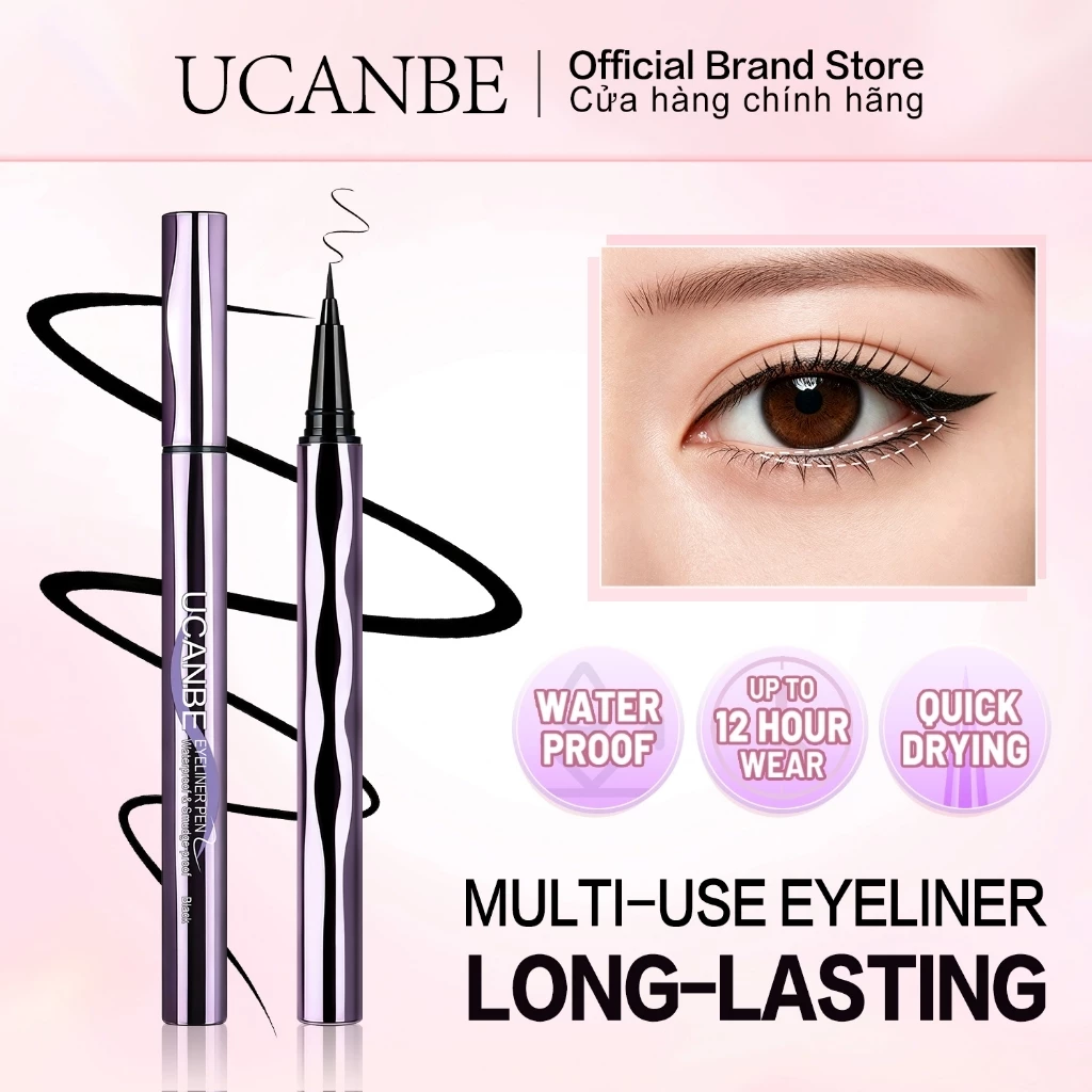 Bút kẻ mắt chống nước siêu mịn UCANBE - Lớp lót chất lỏng chống nhòe & khô nhanh, không thấm mồ hôi 24H Stay, Mẹo chải thân thiện với người mới bắt đầu, Công việc và du lịch hàng ngày, Bột màu cao Bla