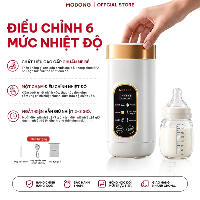 MODONG Bình Đun Nước Di Động Cốc Nước Nóng Điện Thép Không Gỉ 304/316 MD-DSB01…