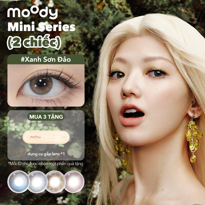 Set 2 chiếc kính áp tròng Moody 14.2mm Sương Lam lens 1 ngày thuộc bộ sưu tập