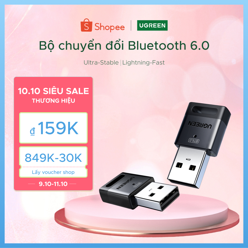 Ugreen USB Bluetooth 6.0 5.4 5.3 5.0 Bộ chuyển đổi Bộ thu phát Dongle không…