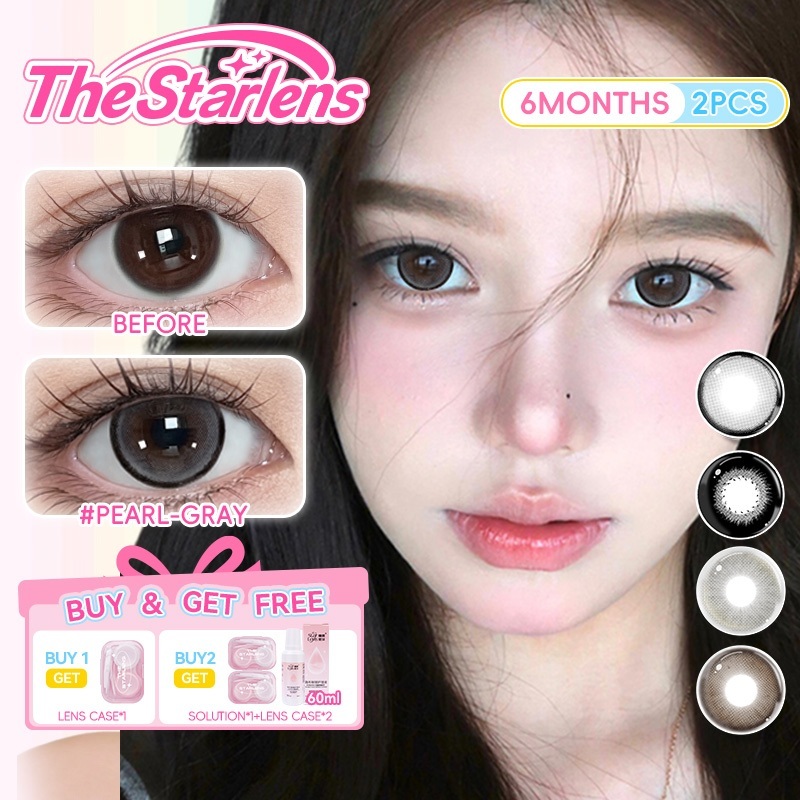 Kính áp tròng Starlens, 2 chiếc 6 tháng, màu xám/nâu lens…