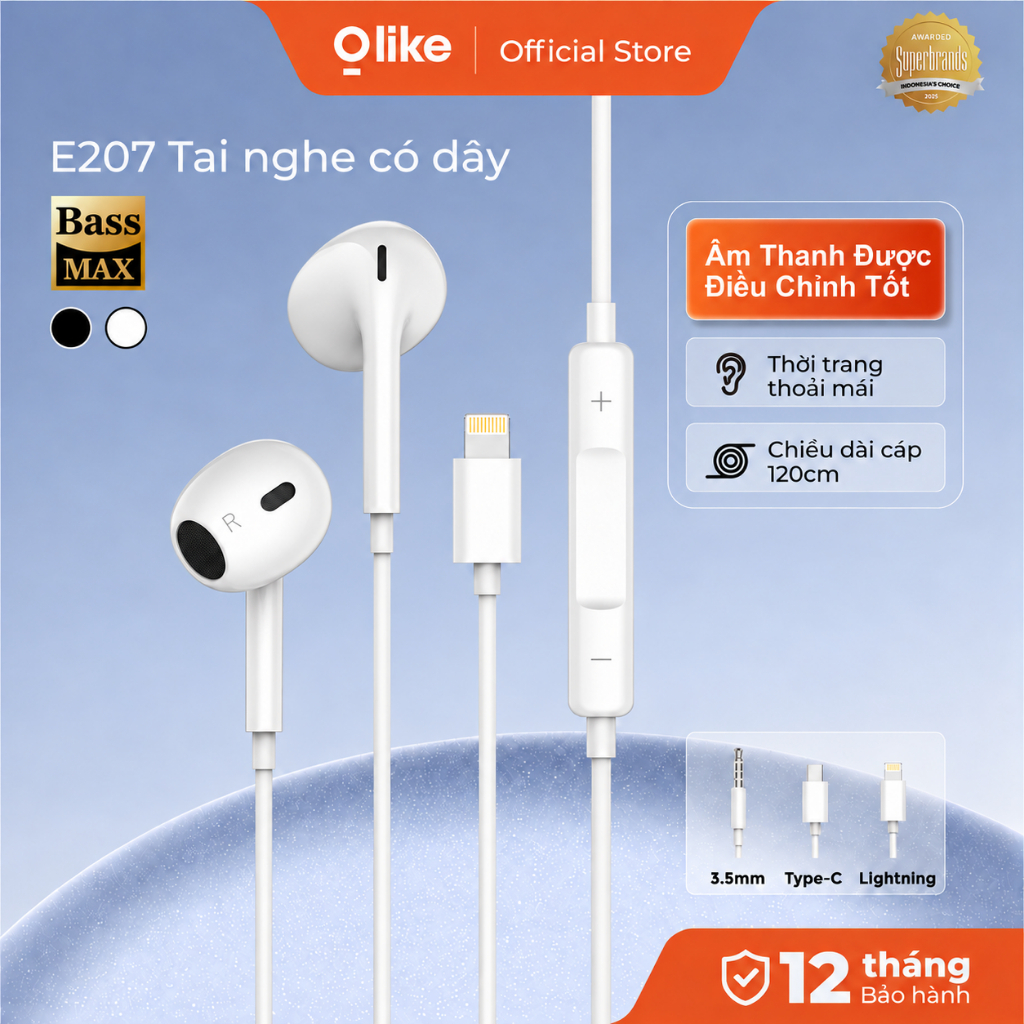 Olike E207 Tai Nghe Có Dây Bán In-Ear Tai nghe có dây iPhone…