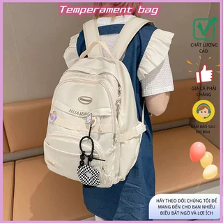 Balo nữ cặp đi học balo ulzzang basic chống nước Nhiều ngăn basic trơn sách hàn quốc balo thời trang sinh viên FT7115