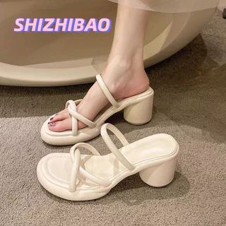 Giày sandal SHIZHIBAO cao gót hở ngón thời trang trẻ trung dành cho nữ