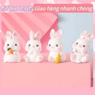 [Hàng Sẵn] Thỏ Vật Trang Trí Thú Cưng Động Hình Nhựa Nhà Cửa Cho Phòng Ngủ Xe Gonaments E.