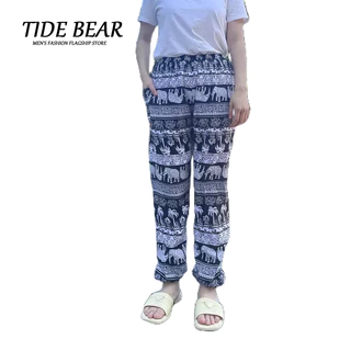 TIDE BEAR Quần Ngủ Ống Rộng Bằng cotton Lụa Cỡ Lớn Thời Trang Mùa Hè