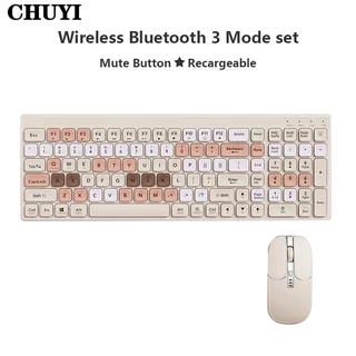 CHUYI Bộ Bàn Phím Và Chuột Không Dây 3 Chế Độ 2.4GHz Bluetooth 105 Phím Không Gây Tiếng Ồn Tiện Dụng Cho Máy Tính / Laptop