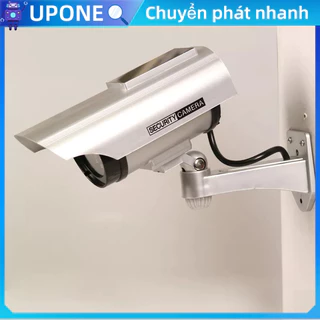 [Trong Kho] Đèn năng lượng mặt trời giả camera,Camera Giám Sát Năng Lượng Mặt Trời Màu Bạc UPONE