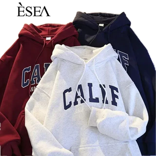 Áo Hoodie ESEA Lót Lông Cừu In Chữ Phong Cách Harajuku Nhật Bản Đơn Giản Thời Trang Cho Nam Và Nữ