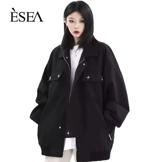 Áo khoác nam ESEA dài tay thời trang thiết kế đơn giản màu sắc đồng nhất áo khoác dài tay có thể được mặc bởi cả nam và nữ