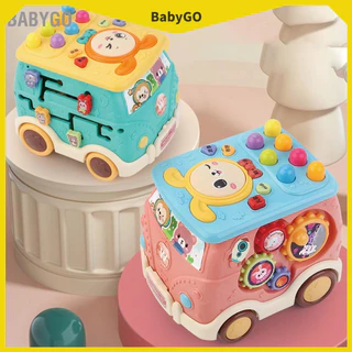 BabyGo Bus Beat A Mole Toy Giáo dục Âm thanh Ánh sáng Hoạt động học tập âm nhạc tương tác Cube Đồ chơi xe buýt cho trẻ mới biết đi