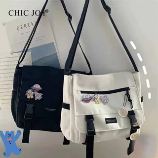 Túi đeo vai CHIC JOY sức chứa lớn thiết kế đơn giản phong cách retro Nhật Bản