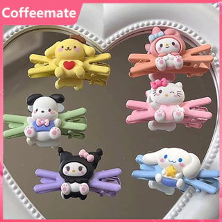 ⚡Sanrio Kẹp Tóc Mái Ngang Hình Chữ X Cinnamoroll Dog Kuromi Hoạt Hình Dễ Thương Cho Nữ Sinh