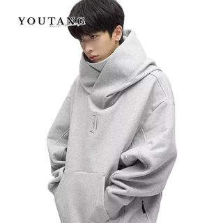 YOUTANG Áo Hoodie Cổ Cao Dáng Rộng Phong Cách hip hop Thời Trang Xuân Thu Đa Năng