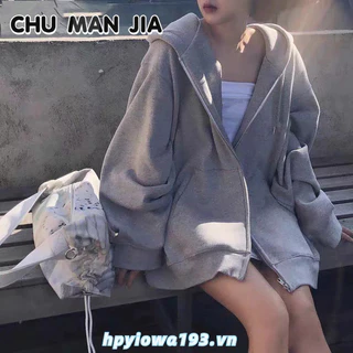 Áo hoodie CHU MAN JIA dài tay thời trang cho nữ plus size