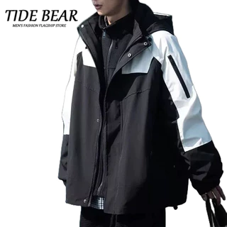 Áo khoác nam TIDE BEAR chống gió chống nước có mũ trùm đầu phong cách Nhật Bản